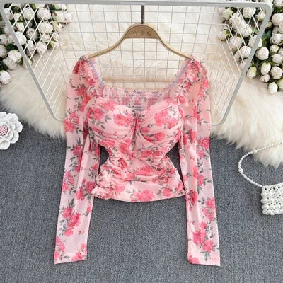 French Chic Halter Blouses Femininas Bow Flare Sleeve Short Tops Dames HighStreet Blusa Mujer Casual Shirts Clothes Dropshipping
