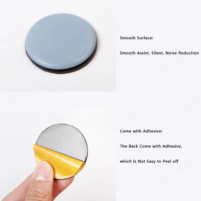 4pcs Plastic Furniture Glider Pads with PTFE for Floor Protection