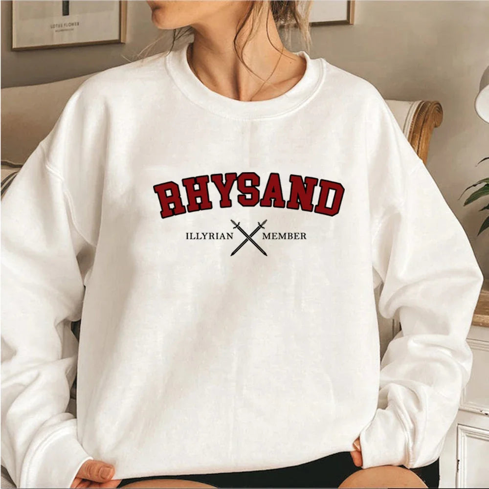 Rhysand ACOTAR Sweatshirt Feyre and Rhysand Hoodies Velaris Sweatshirt SJM Illyrian Member Pullover Bookish Hoodie Women Clothes