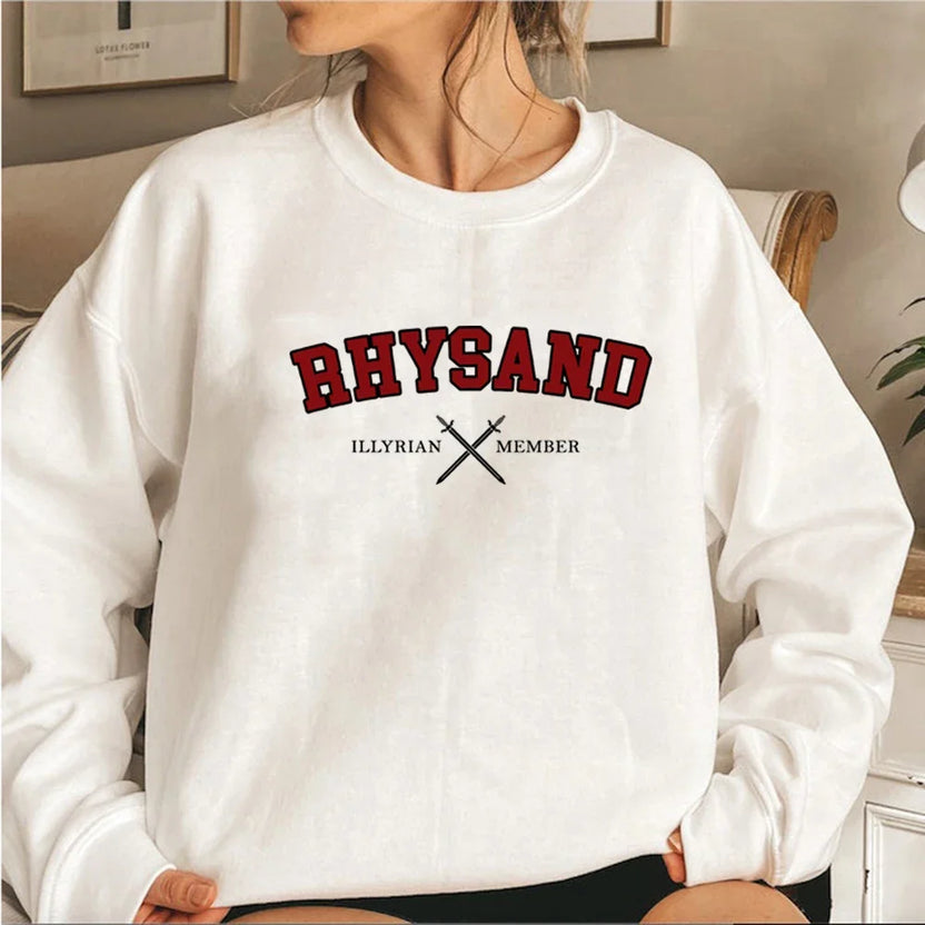 Rhysand ACOTAR Sweatshirt Feyre and Rhysand Hoodies Velaris Sweatshirt SJM Illyrian Member Pullover Bookish Hoodie Women Clothes
