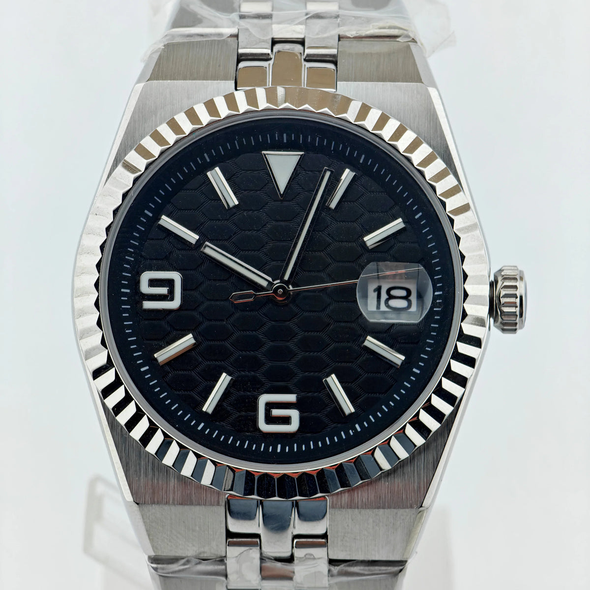 CORGEUT NH35A 8215 Automatic Watch Men Ice Blue Honeycomb Dial Sapphire Glass 100M Waterproof Luminous 316L Steel Wristwatch