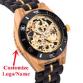 BOBO BIRD Wooden Mechanical Automatic Wristwatch for Men with Luminous Hands