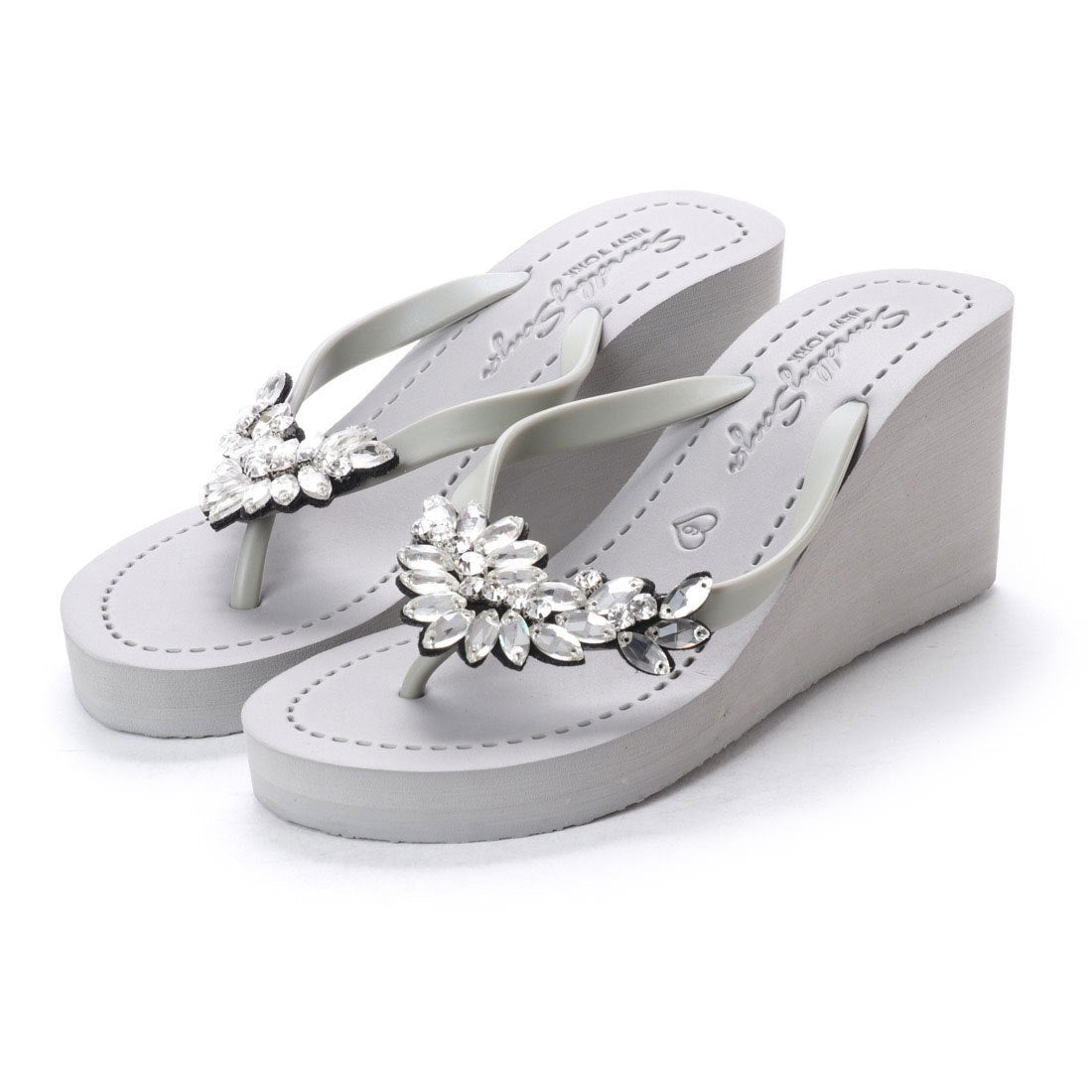 Bloom Crystal Wedge Sandals – Handcrafted in New York: Manhattan High Wedge Flip Flops Sandal