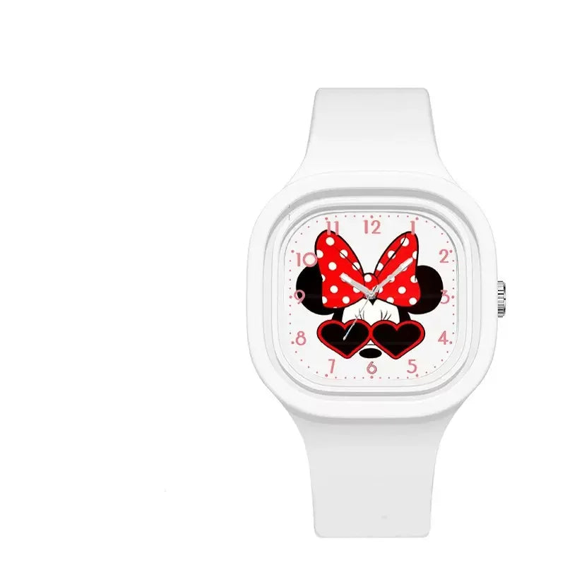 Relojes infantiles de Mickey y Minnie Mouse para niño y niña, lindos relojes de moda con dibujos animados para estudiantes de primaria, regalo de cumpleaños