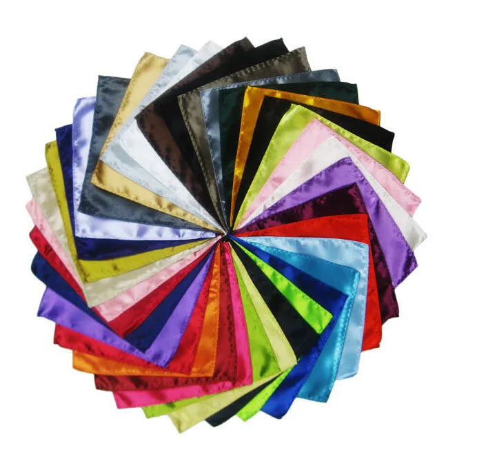 Mixed 26pcs/ Lot Luxury Men's Handkerchief Solid Color Hankies Hanky Business Pocket Square Chest Towel