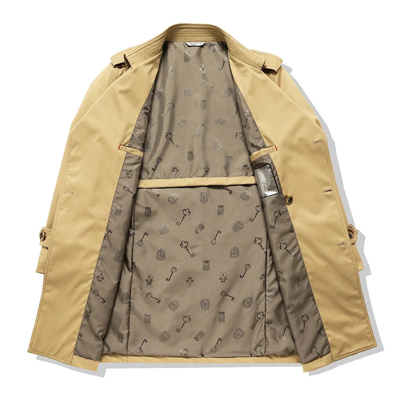 Classic Men's Trench Coat 8XL Plus Size Windbreaker High Quality Business Casual Wind Coat Men Clothing Oversized Ponchos