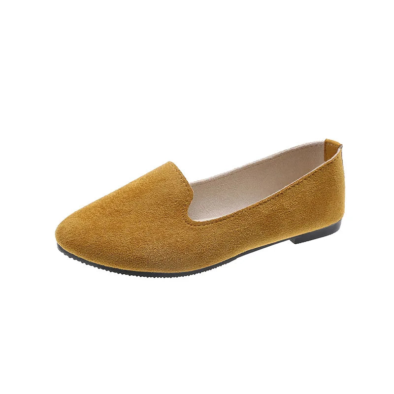 2025 Spring and Autumn Casual Women's Shoes Women's Flat Shoes Women in Candy-Colored Suede Work Shoes WSH2216