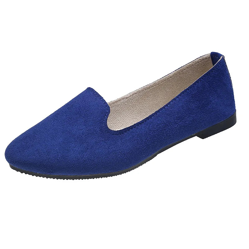 2025 Spring and Autumn Casual Women's Shoes Women's Flat Shoes Women in Candy-Colored Suede Work Shoes WSH2216