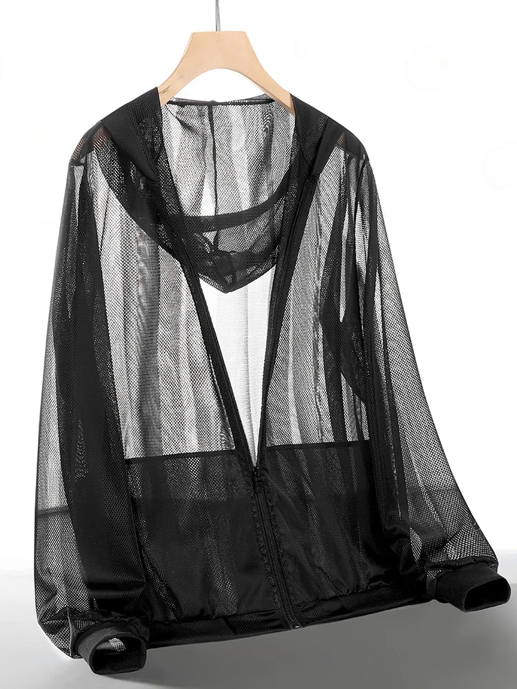 UETEEY Abrigos de verano para hombre UPF 50+ con protección UV, ultraligeros, ropa deportiva, exteriores con capucha, transpirables, casuales, para hombre