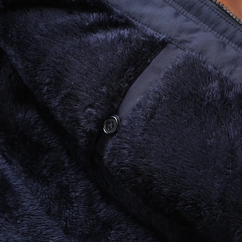 Big Size Multi-Pocket Men's Winter Jacket Fleece Linning Outdoor Parka Coat Hooded Windbreaker Military Thick Warm Outerwear