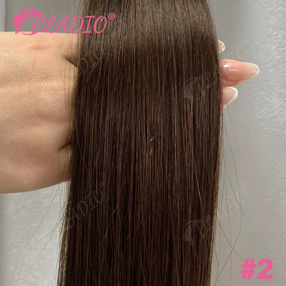 PLADIO Straight I Tip Hair Extensions Human Natural Hair Extensions Keratin Capsule Original Human Hair 12-26 Inch 50pcs 100pcs
