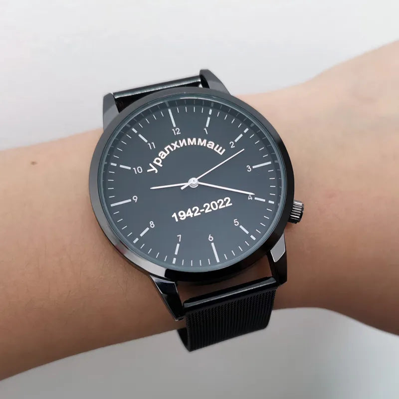 Grabado personalizado gratuito con su nombre, logotipo o texto. Reloj de pulsera para hombre y mujer, resistente al agua 3 ATM, reloj personalizado.