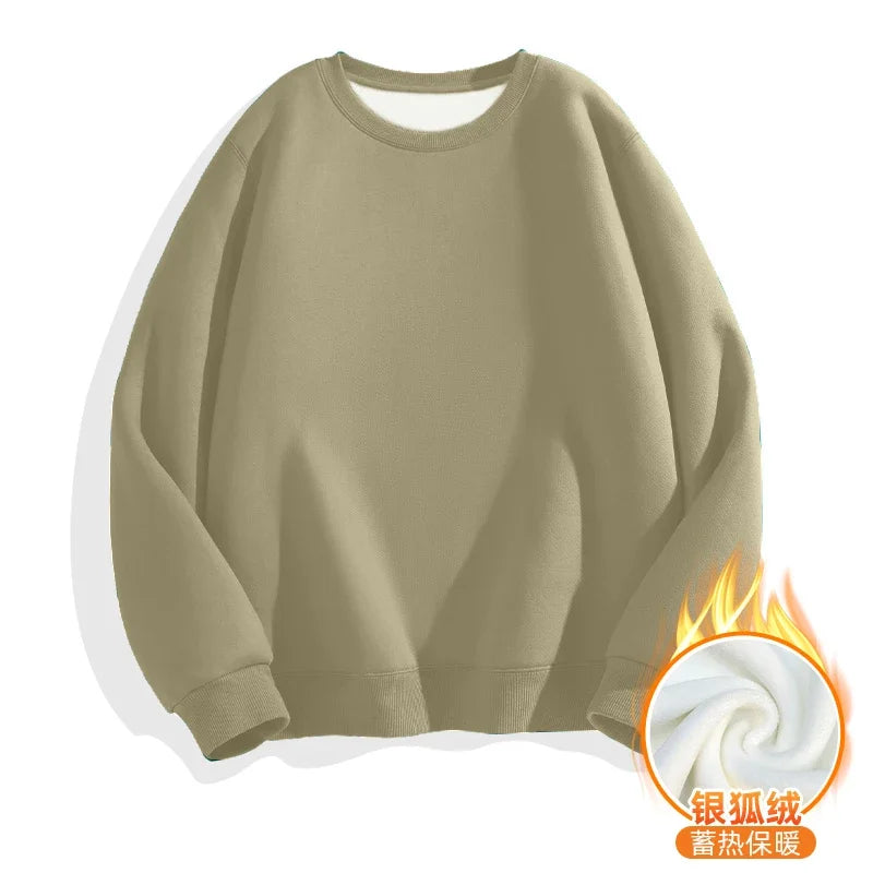 LEGIBLE Autumn Winter Woman's Hoodies Oversize Female Loose Solid Thicken Fleece Warm Women Sweatshirts Lady
