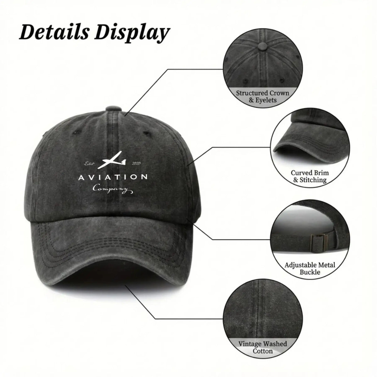 Esar Aviation Unisex Cotton Dad Hat With Soft Top Design