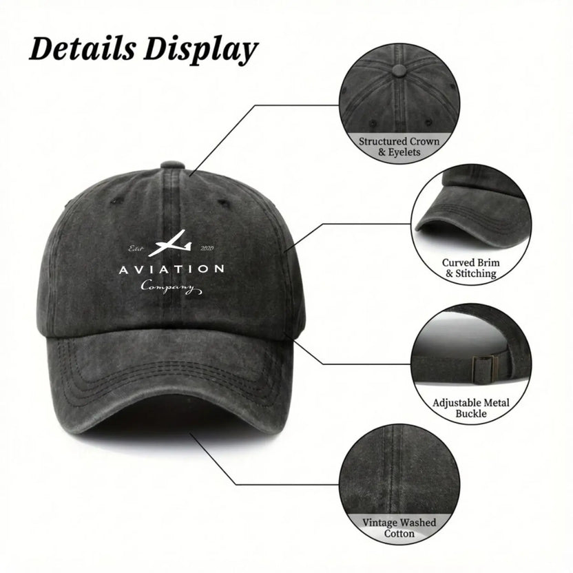 Gorra de algodón unisex Esar Aviation con diseño de copa suave