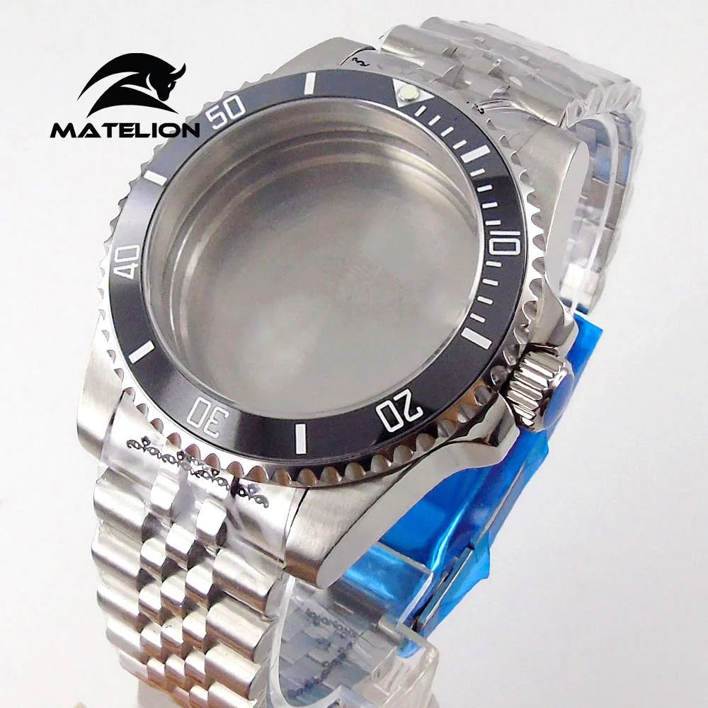 Koperta do zegarka Matelion 200M do nurkowania 40mm, pasuje do mechanizmów NH35 NH36 NH34 GMT ETA 2824 PT5000, bransoleta typu Jubilee, szkło szafirowe, zapięcie przesuwne