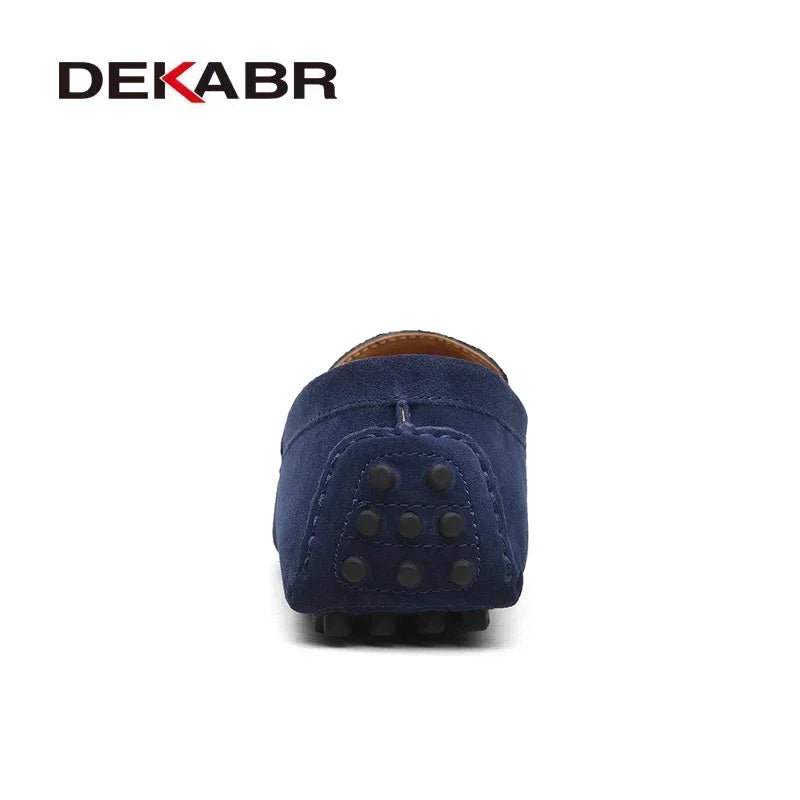 Zapatos casuales para hombre DEKABR talla 49, zapatos de moda para hombre, mocasines de cuero genuino, zapatos planos sin cordones, calzado de conducción para hombre