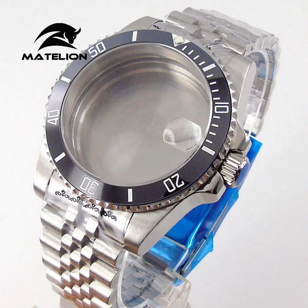 Koperta do zegarka Matelion 200M do nurkowania 40mm, pasuje do mechanizmów NH35 NH36 NH34 GMT ETA 2824 PT5000, bransoleta typu Jubilee, szkło szafirowe, zapięcie przesuwne