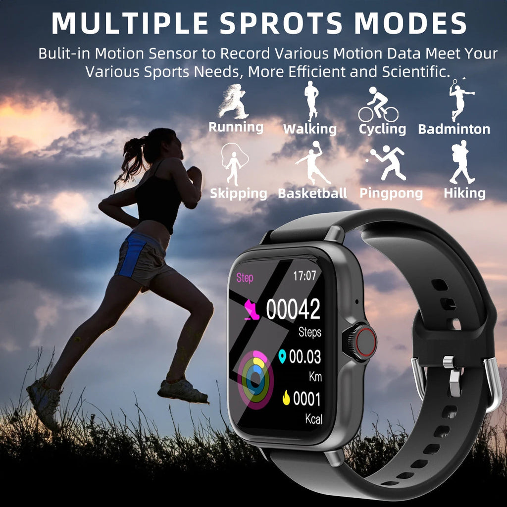 1.83'' Waterproof Smart Watch With Message Answer Call Sleep Monitoring Sports Pedometer Information Alerts for iPhone A