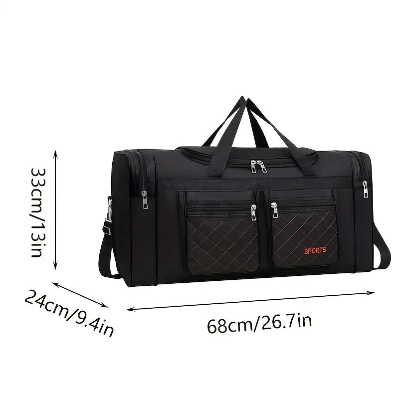 Large Capacity Nylon Travel Duffel Bag with Multiple Pockets