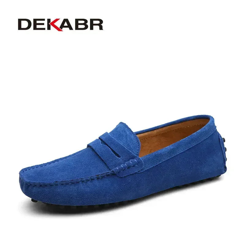 DEKABR Brand Fashion Summer Style Soft Moccasins Men Loafers High Quality Genuine Leather Shoes Men Flats Gommino Driving Shoes