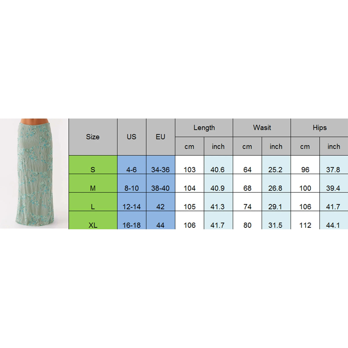 Women's Summer Sequin Beaded Floral Embroidered Maxi Skirt