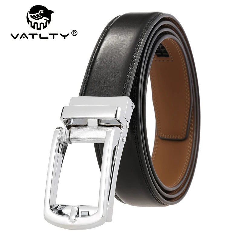 2022 Men's Genuine Leather Belt Hard Alloy Automatic Buckle Natural Cowhide 31mm Business Belt for Male Suit Non-Porous Girdle