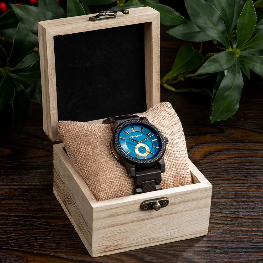 BOBO BIRD Navy Blue Couple Watches Top Luxry Brand Lover Wooden Quartz Wristwatch Personalized Engraved Reloj Mujer Dropshipping
