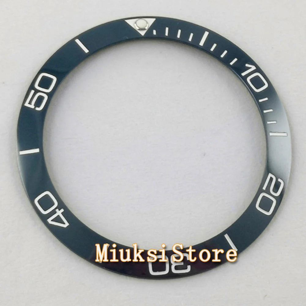 Inserto de bisel de cerámica negro, azul, blanco y verde de 38 mm para reloj automático para hombre Submariner de 40 mm