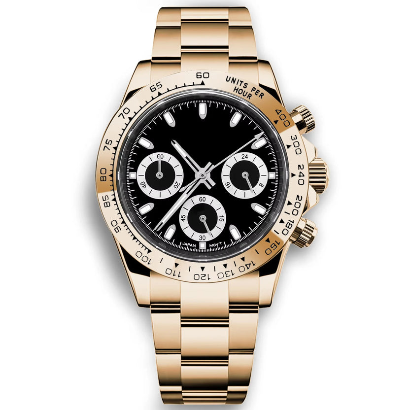 Spersonalizowany męski luksusowy zegarek kwarcowy 39 mm, chronograf, modny, szafirowy, sportowy, bransoleta ze stali, zegarek na rękę Corgeut