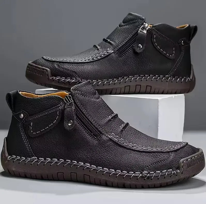 Men's Shoes Classic Handmade Leather Boots Fashion Outdoor Shoes for Men Ankle Boots Comfort Slip on Driving Shoes Men's Boots