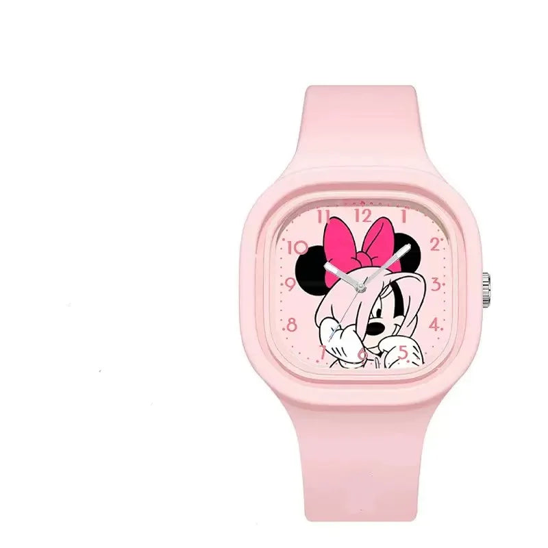 Relojes infantiles de Mickey y Minnie Mouse para niño y niña, lindos relojes de moda con dibujos animados para estudiantes de primaria, regalo de cumpleaños