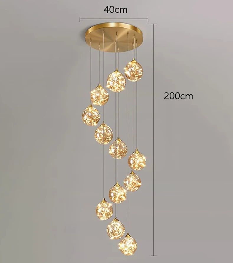 Modern Acrylic and Iron Pendant LED Chandelier with Remote Control