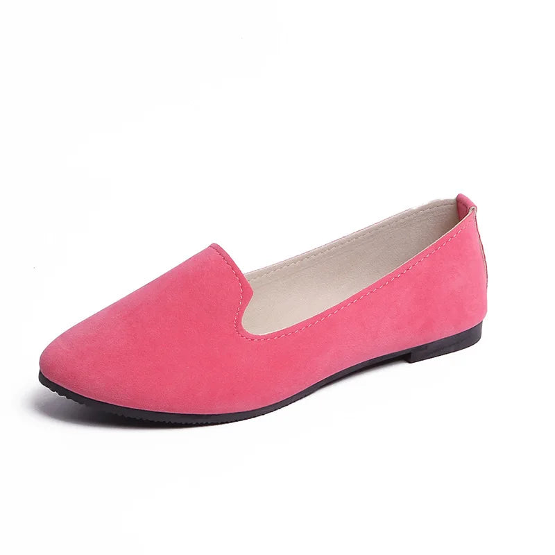 2025 Spring and Autumn Casual Women's Shoes Women's Flat Shoes Women in Candy-Colored Suede Work Shoes WSH2216
