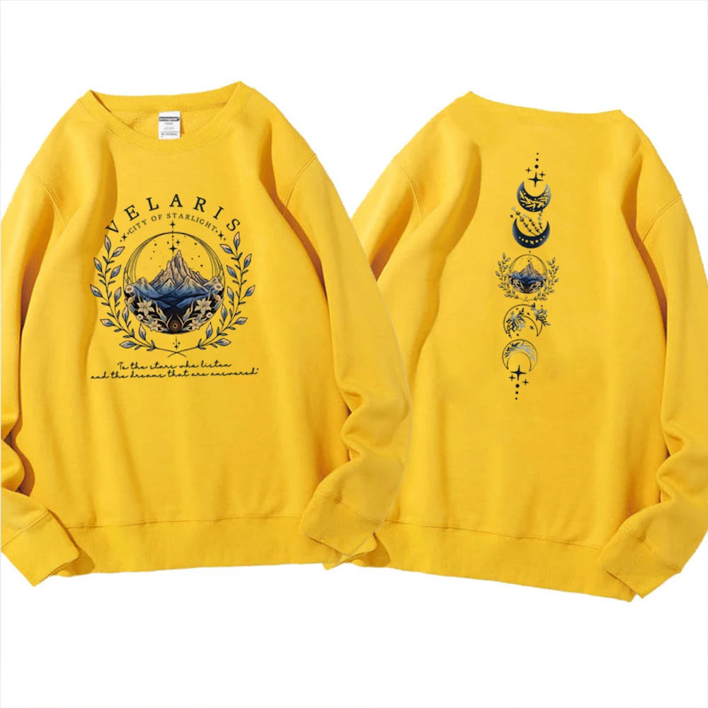 Velaris ACOTAR Sweatshirt Velaris City of Starlight Front and Back Print SJM Hoodie Night Court Sarah J Mass Crewneck Sweatshirt