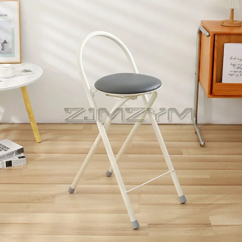 Taburete alto de bar, plegable, moderno, silla de mostrador para cafetería, taburete con respaldo arqueado para cocina, jardín interior, cafetería o restaurante