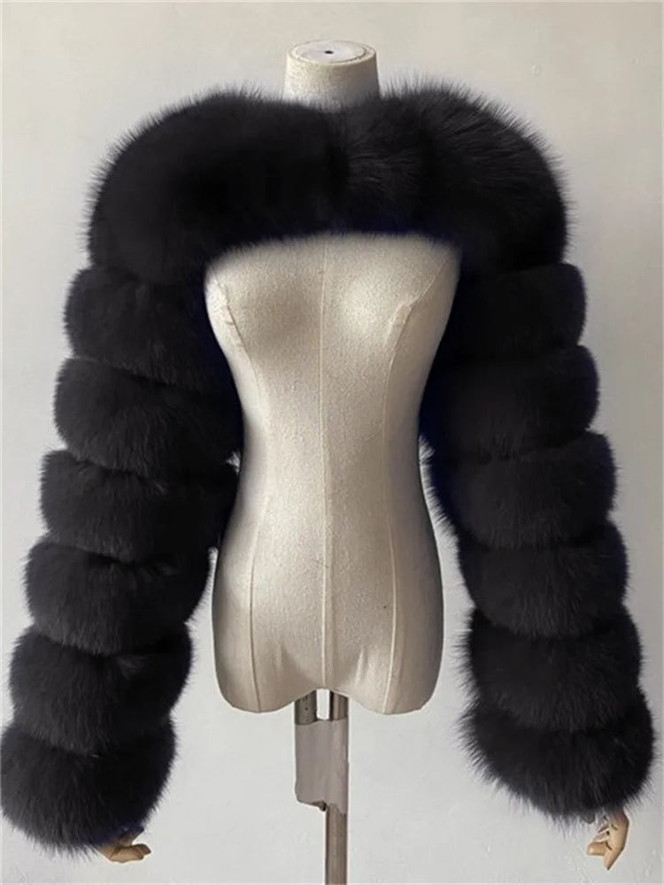 Vêtements d'hiver chauds 2022 manteaux en fausse fourrure rose noir femmes haut court à manches longues vestes en fausse fourrure gris blanc pour femmes en gros