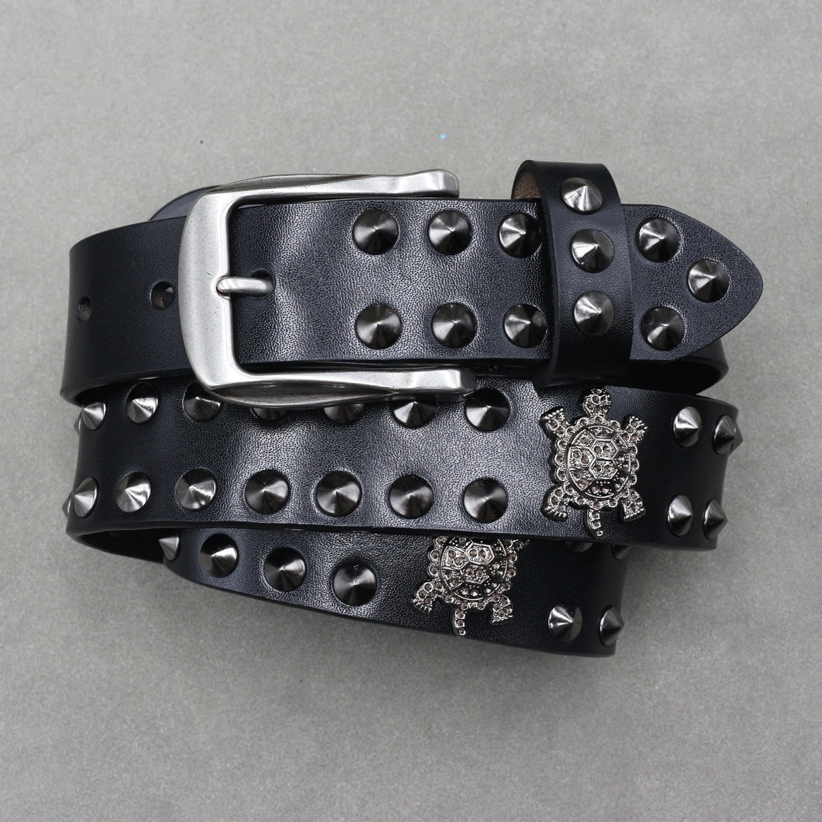 Cinturón de cuero genuino estilo punk heavy metal, cinturones de hip hop para hombre con remaches de cruz, cinturón para vaqueros, correa masculina, cinturón de diseñador para hombre