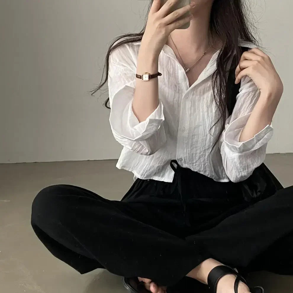Trendy Women Solid Color Anti-Uv Sun Protection Shirt