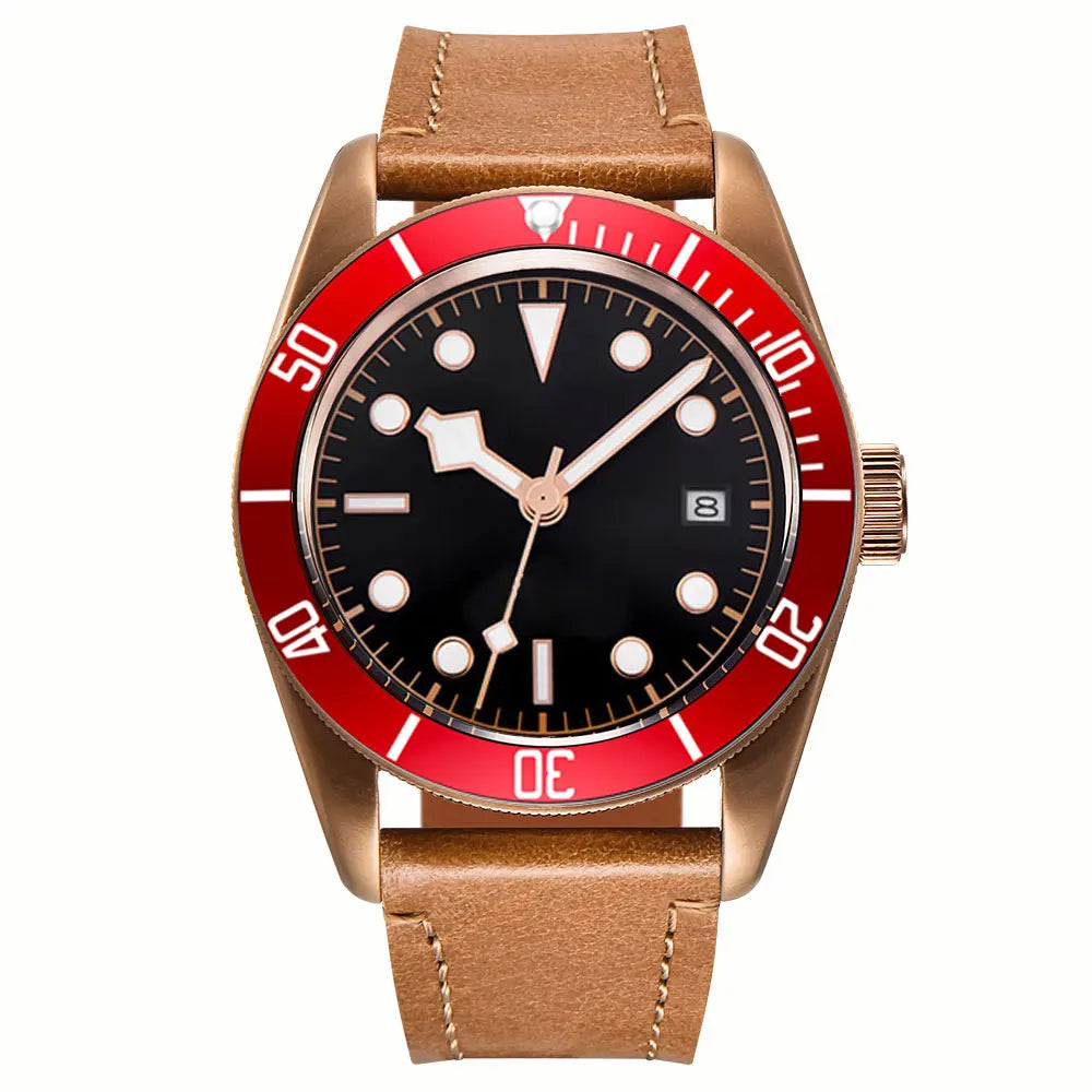 Custom Logo NH35A Miyota Sport 20ATM Watch PVD Coffee Bronze Case Sapphire Glass Luminous Deployant Clasp Deepwaterproof