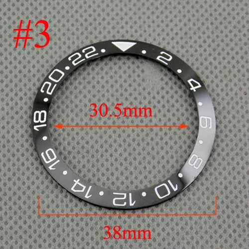Inserto de bisel de cerámica negro, azul, blanco y verde de 38 mm para reloj automático para hombre Submariner de 40 mm