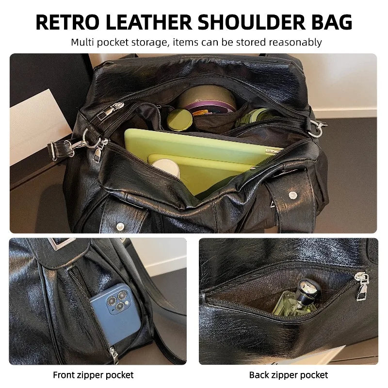 PU Leather Large Capacity Casual Tote Bag for Women