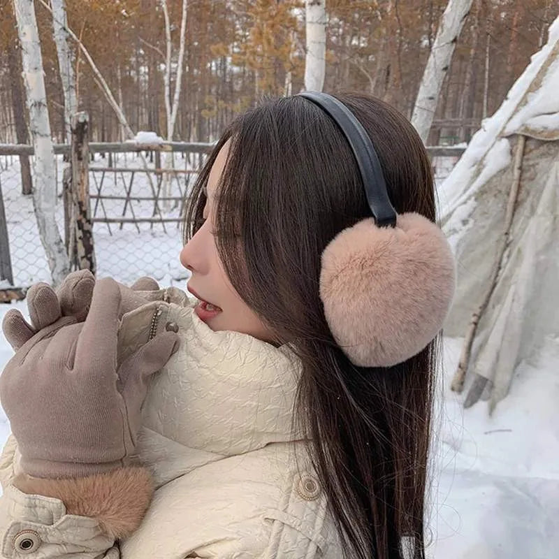 Natural 100% Rex Rabbit Fur Earmuffs Fashion Women Warm Russia Winter Real Fur Earmuffs Children Ear Cover Fur Earlap Girl