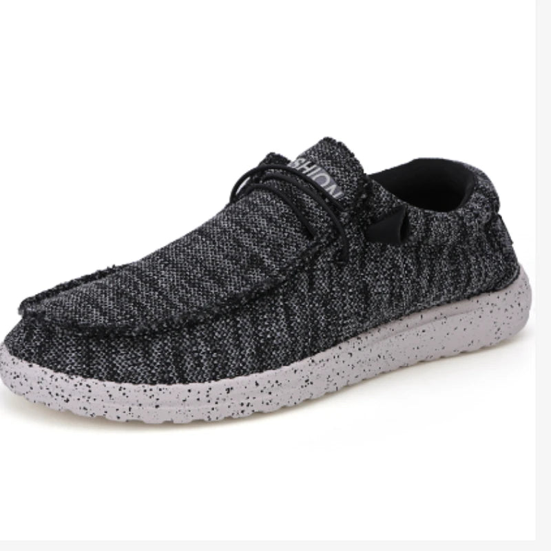 Men's Breathable Boat Shoes 2026 One Foot Shoes Loafers Casual Armor Shoe Lightweight Canvas Lace Up Loafers Zapatos Para Hombre