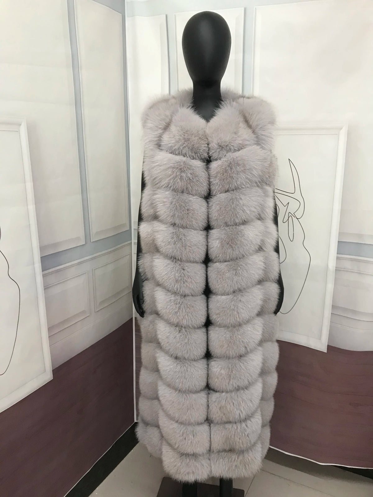 Lengthening Real Fox Fur Vest Natural Fur Coat for Jacket Female Coats Hood Waistcoat Long Fur Coats Real Fur Fox Vest Jacket