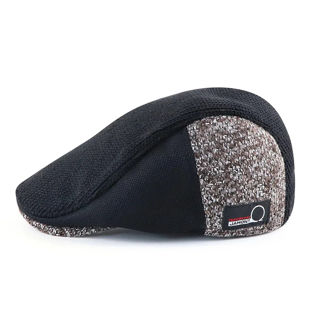 TOHUIYAN Dzianinowe wełniane kaszkiety męskie w stylu retro, czapki typu Gatsby, ciepłe czapki zimowe, męskie czapki z daszkiem, berety, czapki golfowe, czapki typu kaczy dziób, czapki Ivy