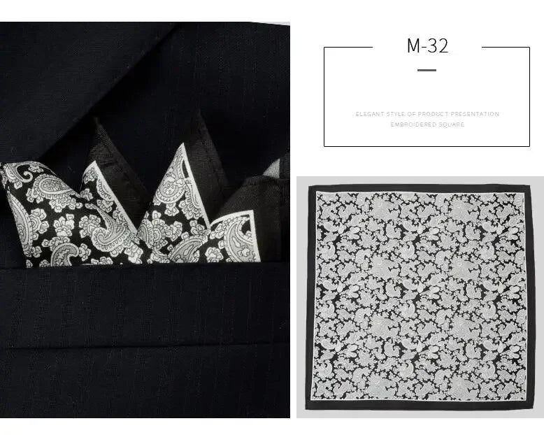 Men Silk Pocket Square British Style Suit Chest Flower Wedding Fashion Business Formal
