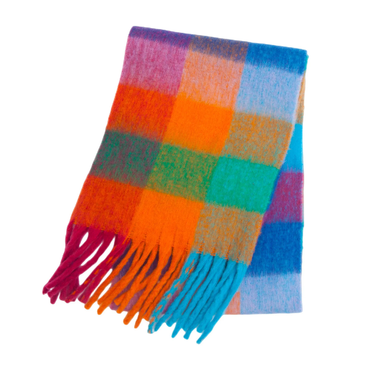 2026 Winter Thick Warm Scarf Women Cashmere Shawl and Wraps Pashmina Neckerchief Bufanda Female Rainbow Hairy Tessel Echarpe New