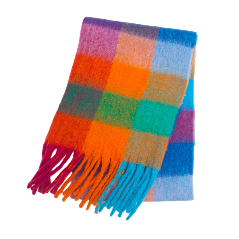 2026 Winter Thick Warm Scarf Women Cashmere Shawl and Wraps Pashmina Neckerchief Bufanda Female Rainbow Hairy Tessel Echarpe New