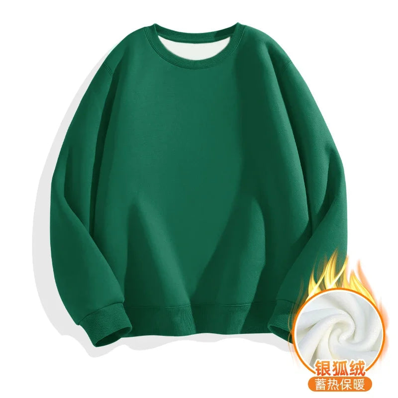 LEGIBLE Autumn Winter Woman's Hoodies Oversize Female Loose Solid Thicken Fleece Warm Women Sweatshirts Lady